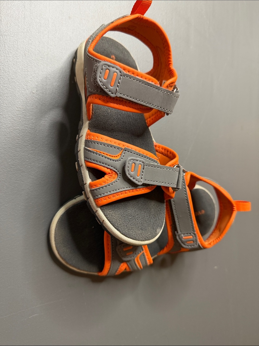 Kids' Gray and Orange Active Sandals. Size 1